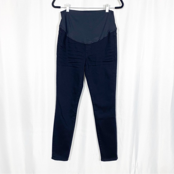 Madewell Maternity Over The Belly Skinny Jeans: Lunar Black Wash - Tencel Denim - Picture 2 of 11